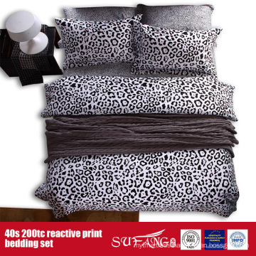 133*72 Printed Black White Sheet for Hotel/Home Use